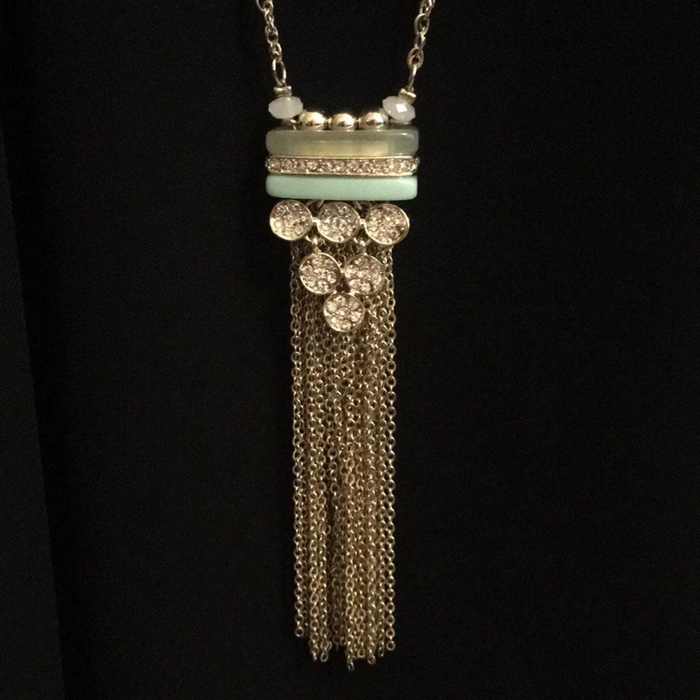 White House Black Market gold/turquoise necklace